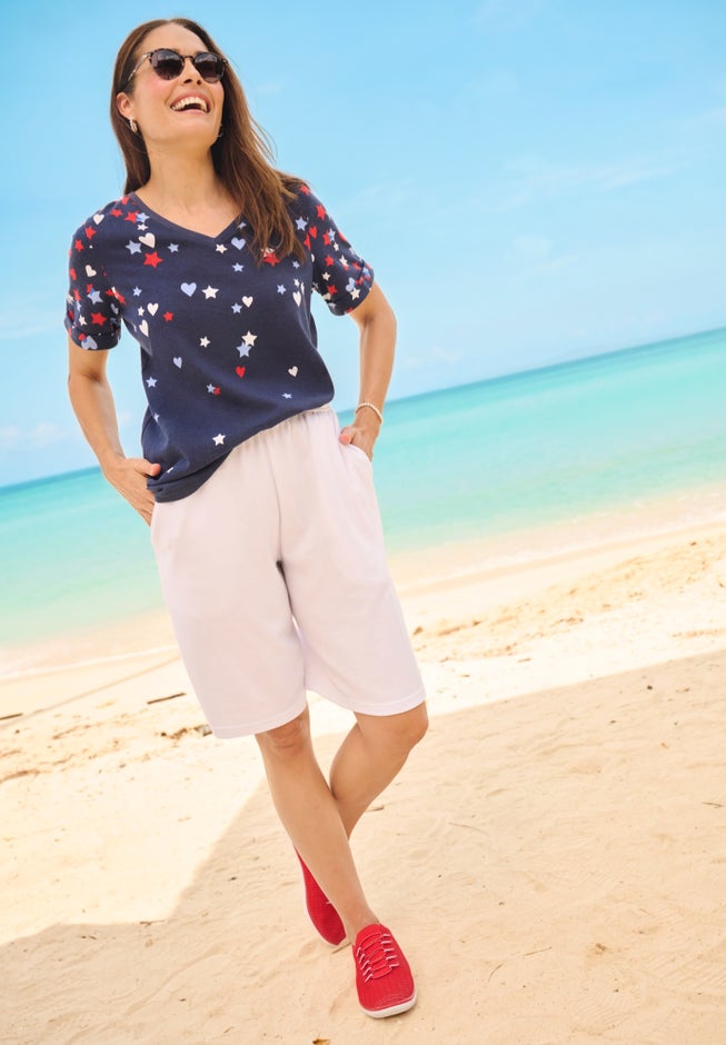 7-Day Straight-Leg Elastic-Waist Stretchy Knit Short image number 4