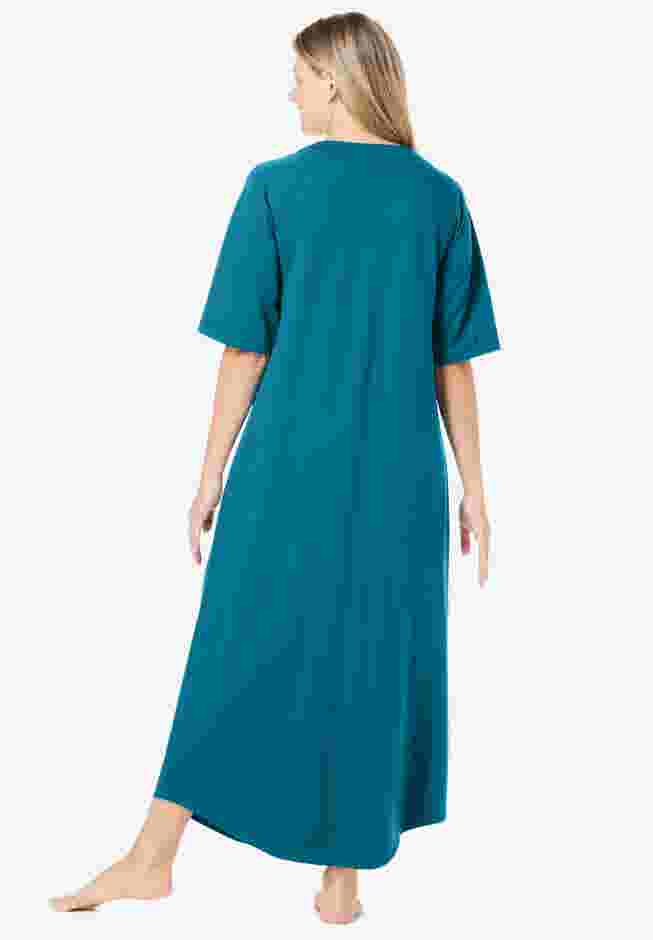 Long French Terry Zip-Front Robe image number 1