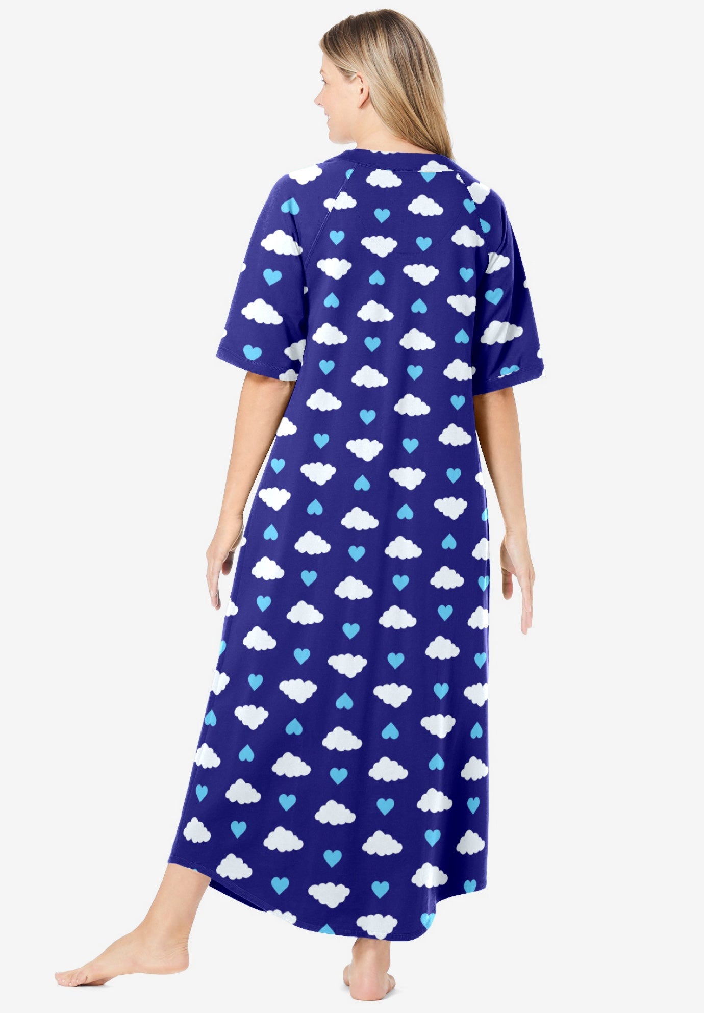 Long French Terry Zip-Front Robe image number 1