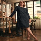 Stretch Lace Shift Dress image number null