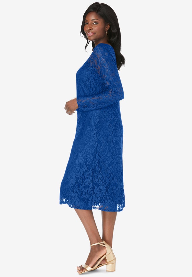 Stretch Lace Shift Dress image number 1