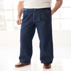 Relaxed Fit Comfort Waist Pleat-Front Expandable Jeans image number 3