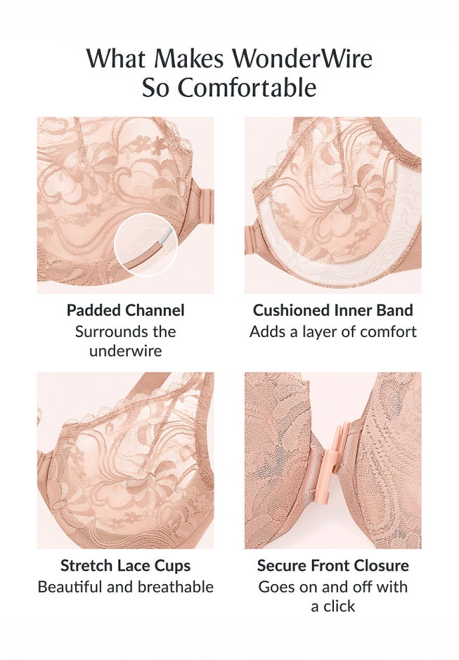Glamorise® Wonderwire® Stretch Lace Front-Close Underwire Bra image number 3