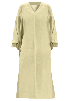 Flattering Long V-Neck Shimmer Caftan Tunic Cover Up