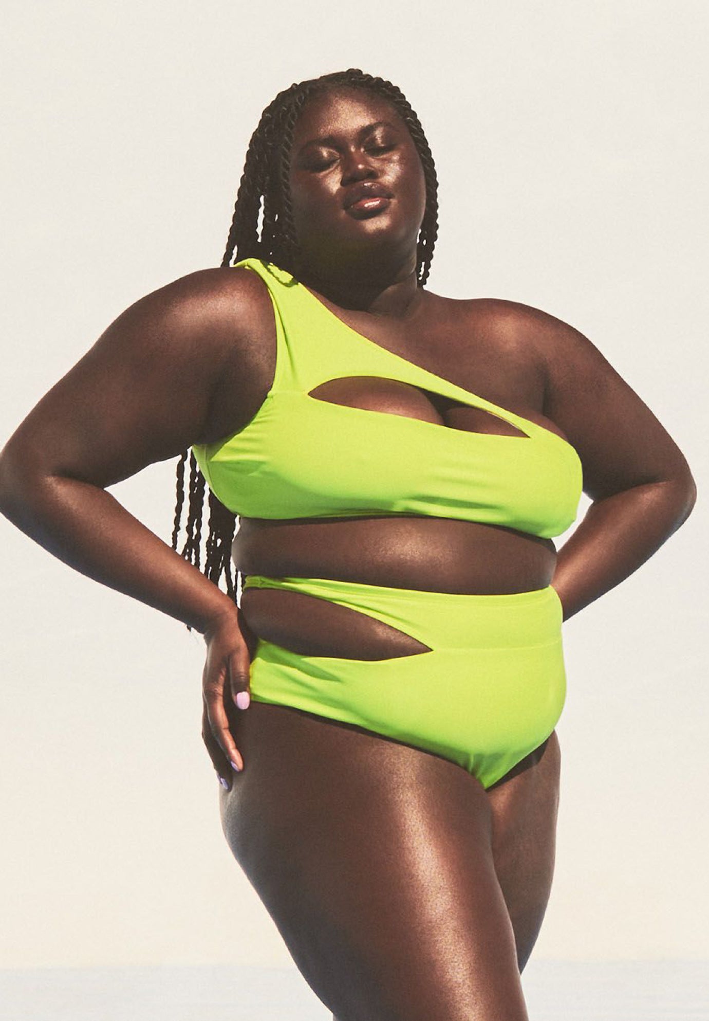 Neon green hotsell plus size swimsuit