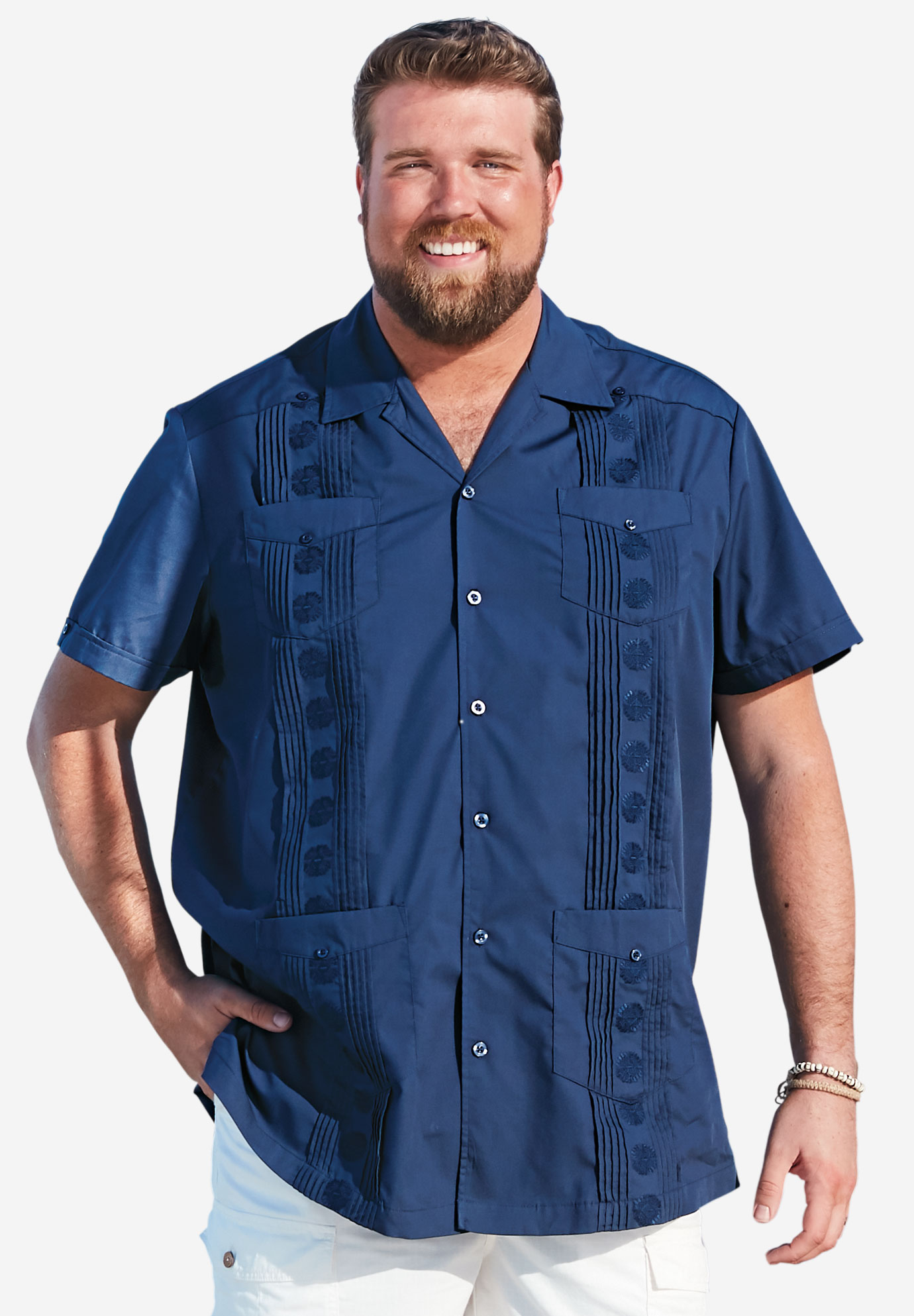 KS Island™ Short-Sleeve Guayabera Shirt, 