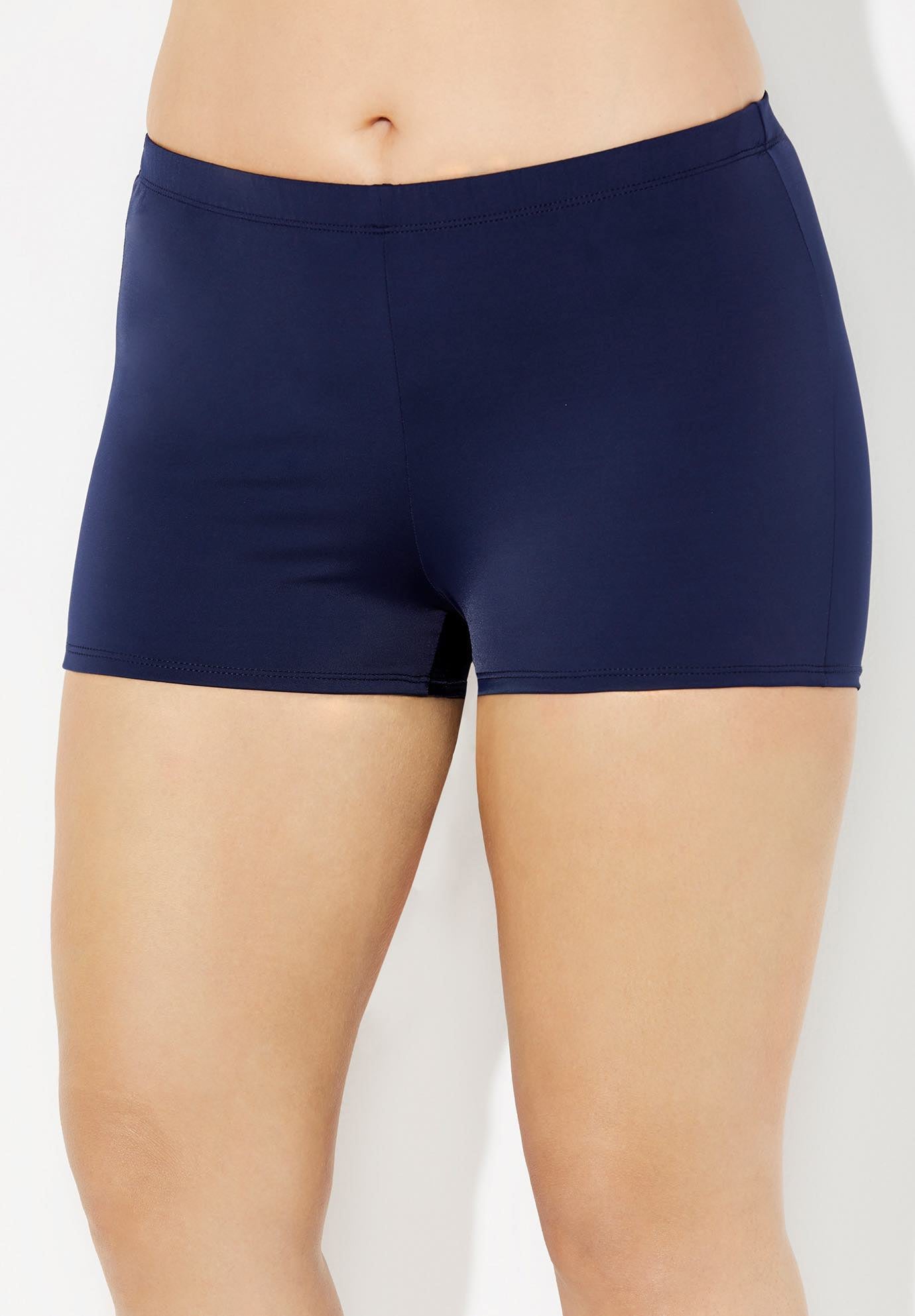 TieBack Tankini Set with Boy Short Wispy Bouquet Navy Swimsuits