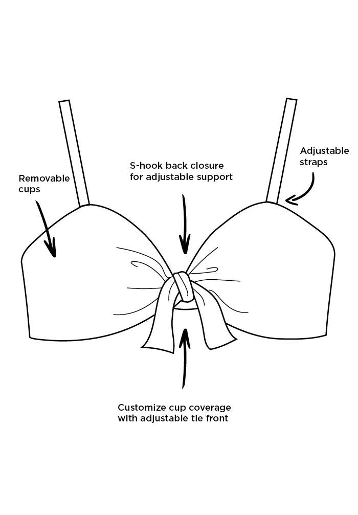 Mentor Tie Front Bikini Top Swimsuits For All