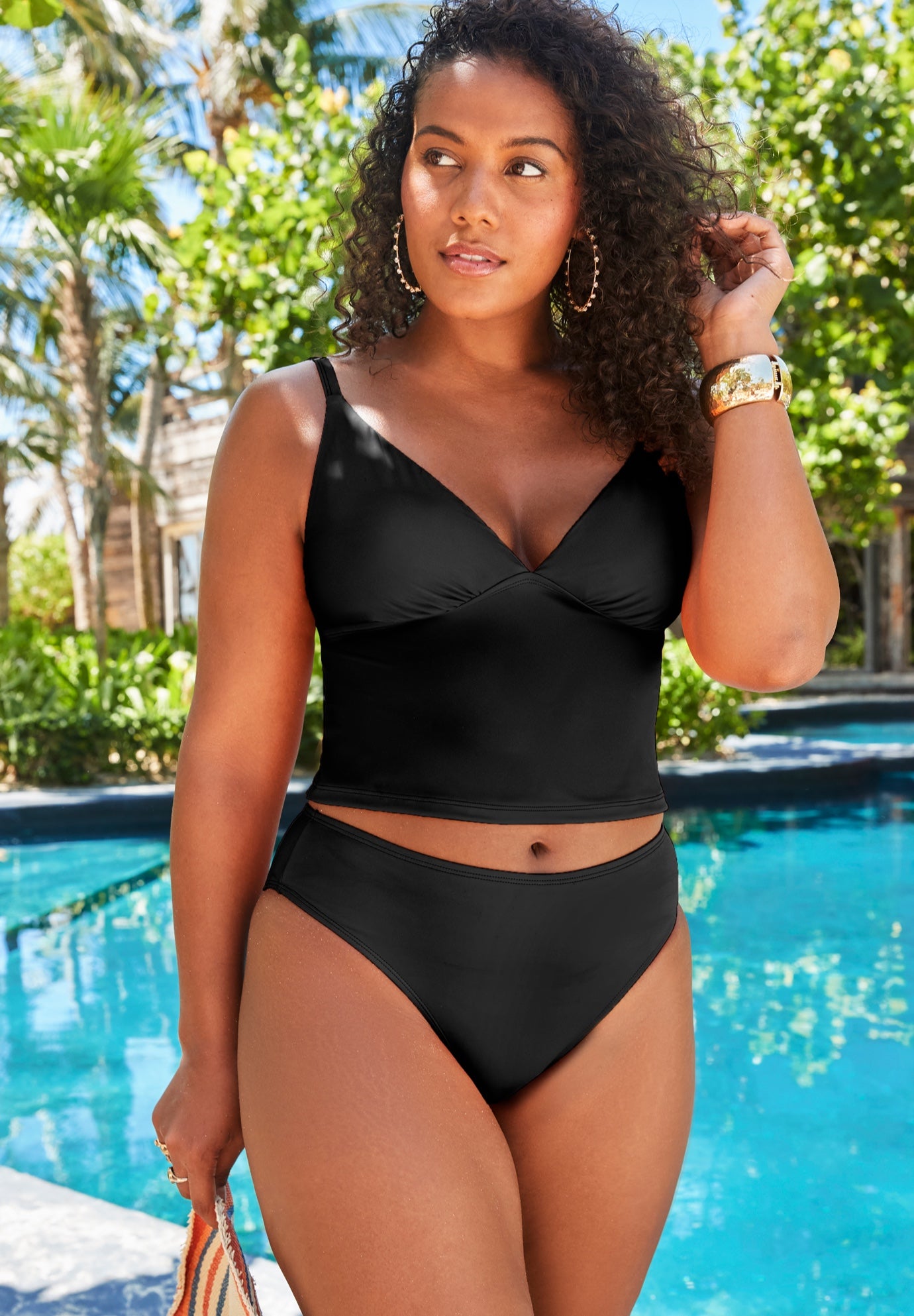 V-Neck Flowy Tankini Set | Swimsuits For All