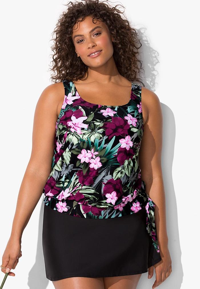 Blouson tankini with skirt clearance