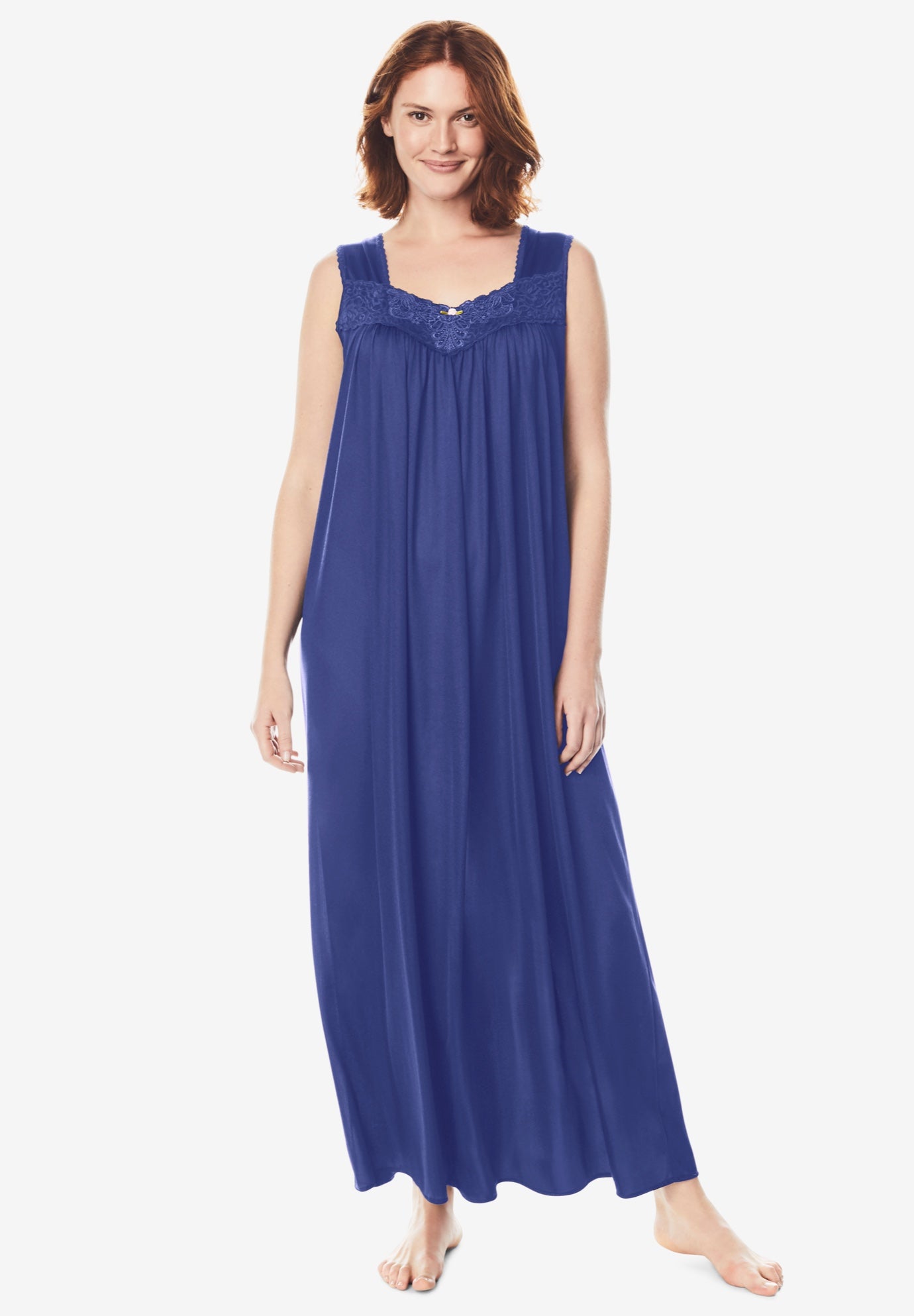 Long Tricot Knit Nightgown | Swimsuits For All