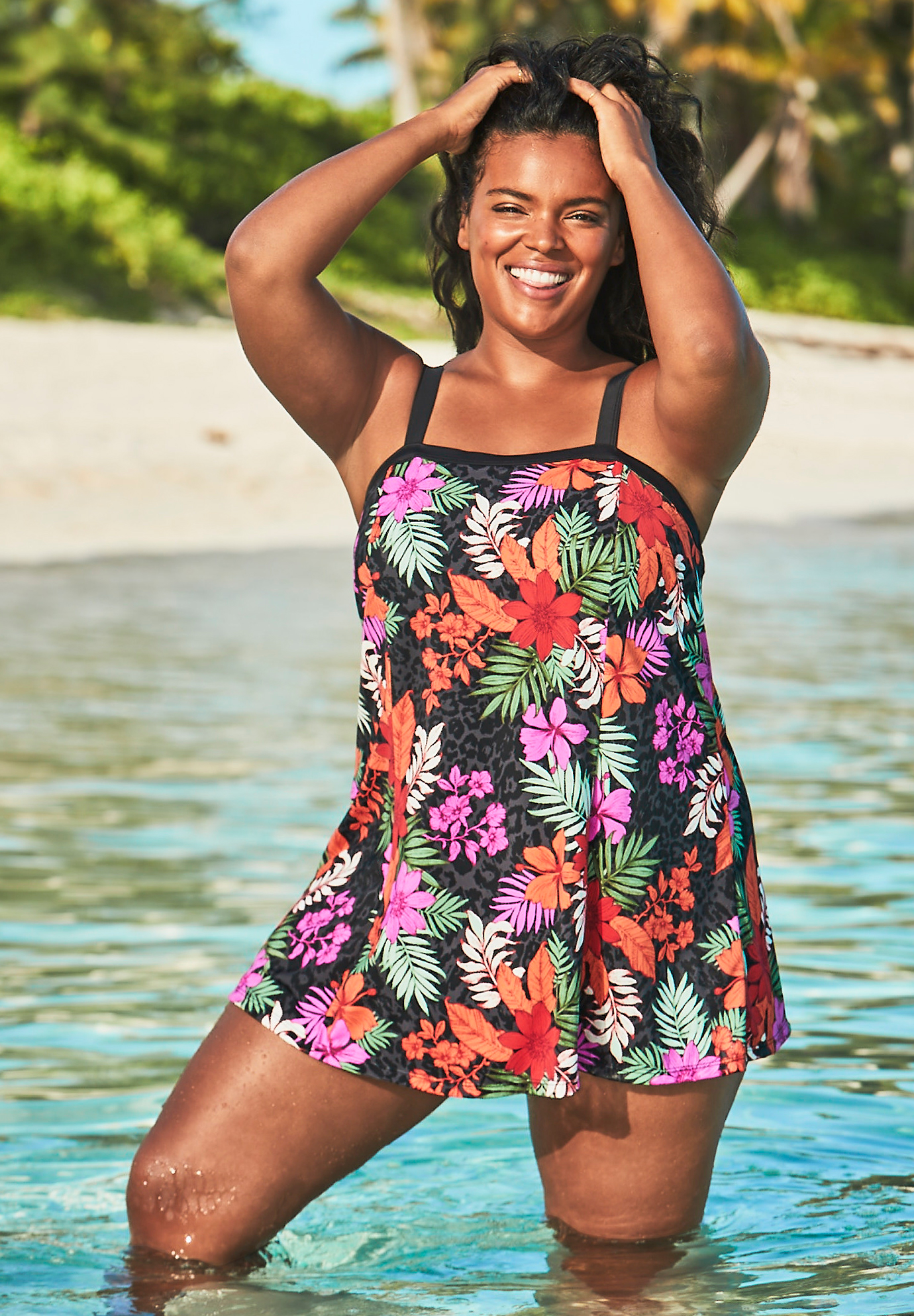 Banded Swim Dress by Swim 365 | Swimsuits for all full