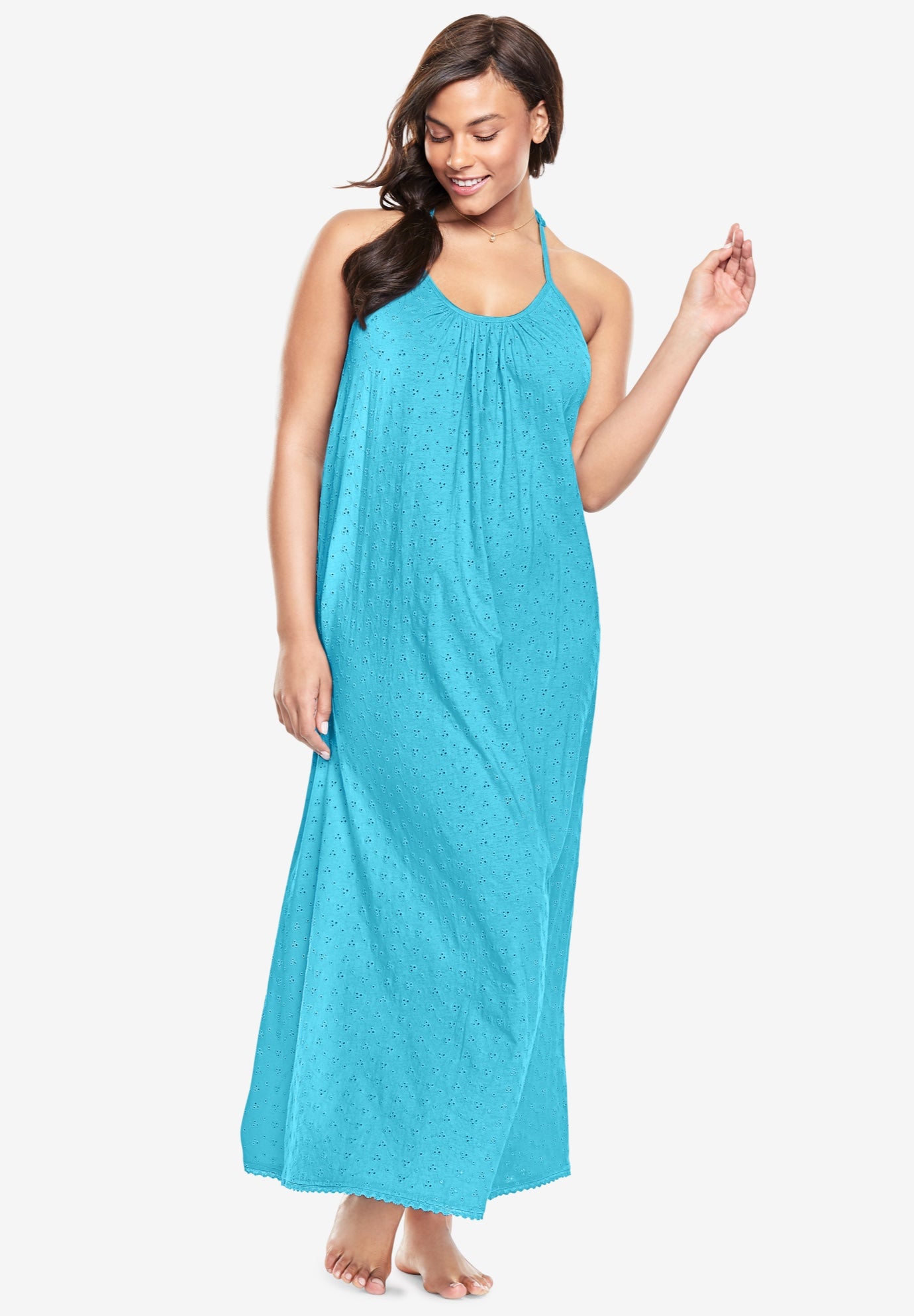 Breezy Eyelet Knit Long Nightgown Swimsuits For All