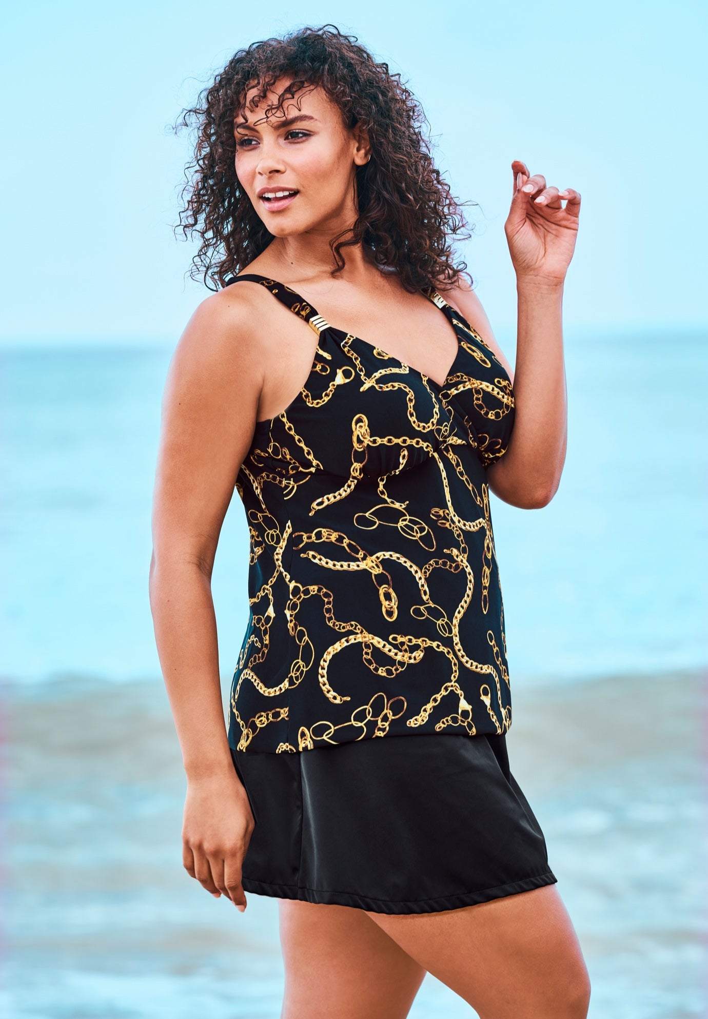 Hardware-Detail Tankini Top | Swimsuits For All