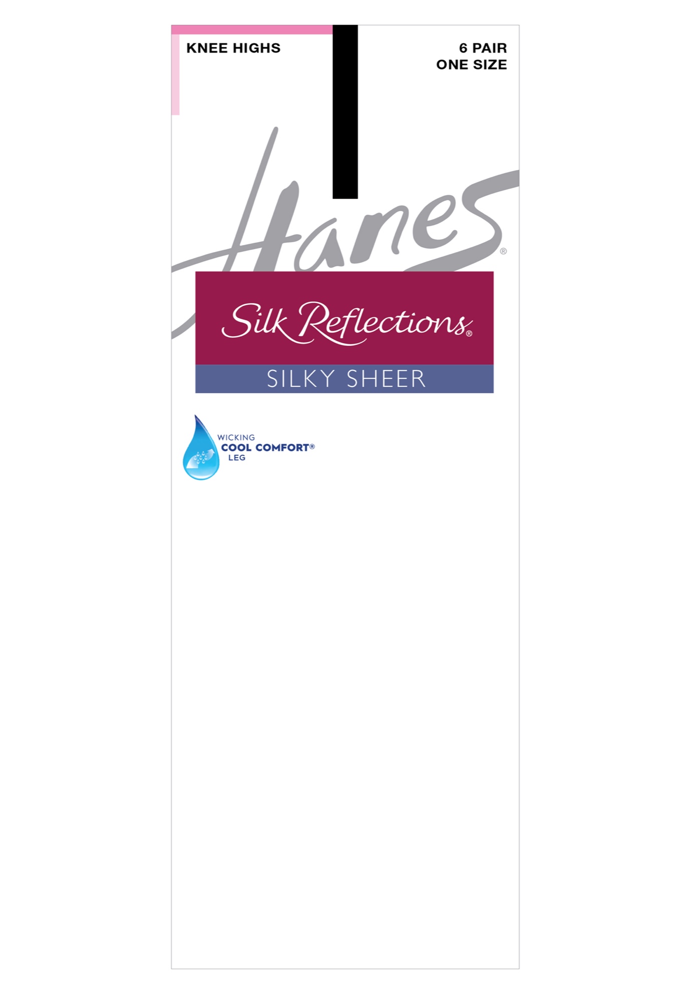 Silk Reflections Knee Highs Sheer Toe 6-Pack, 