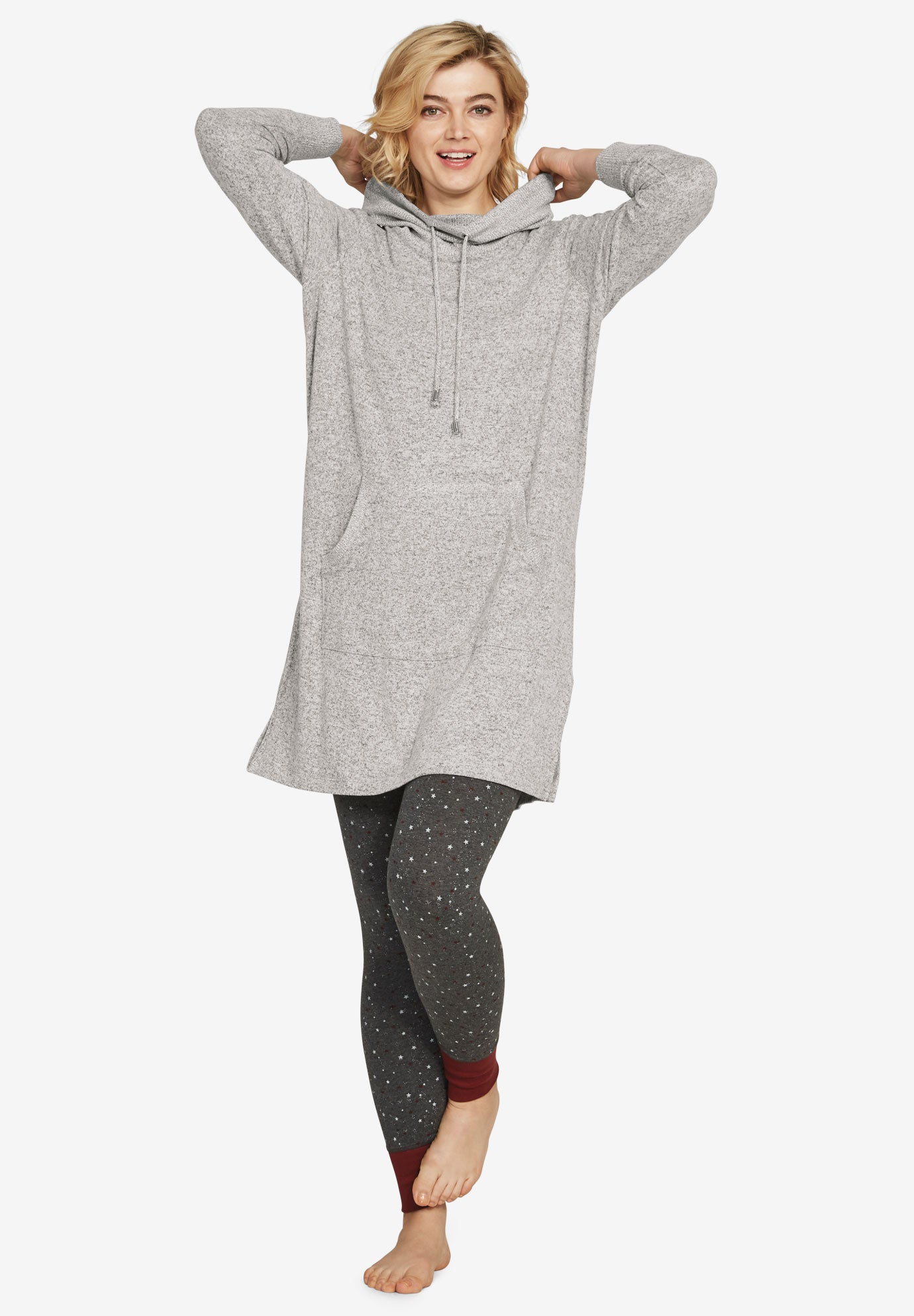 gray tunic sweatshirt