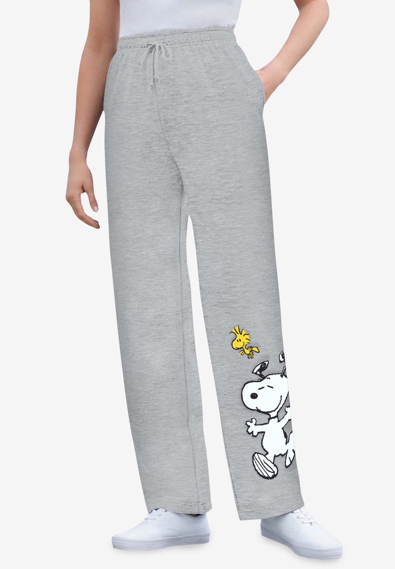 Peanuts Heather Grey Snoopy Woodstock Fleece Sweatpants