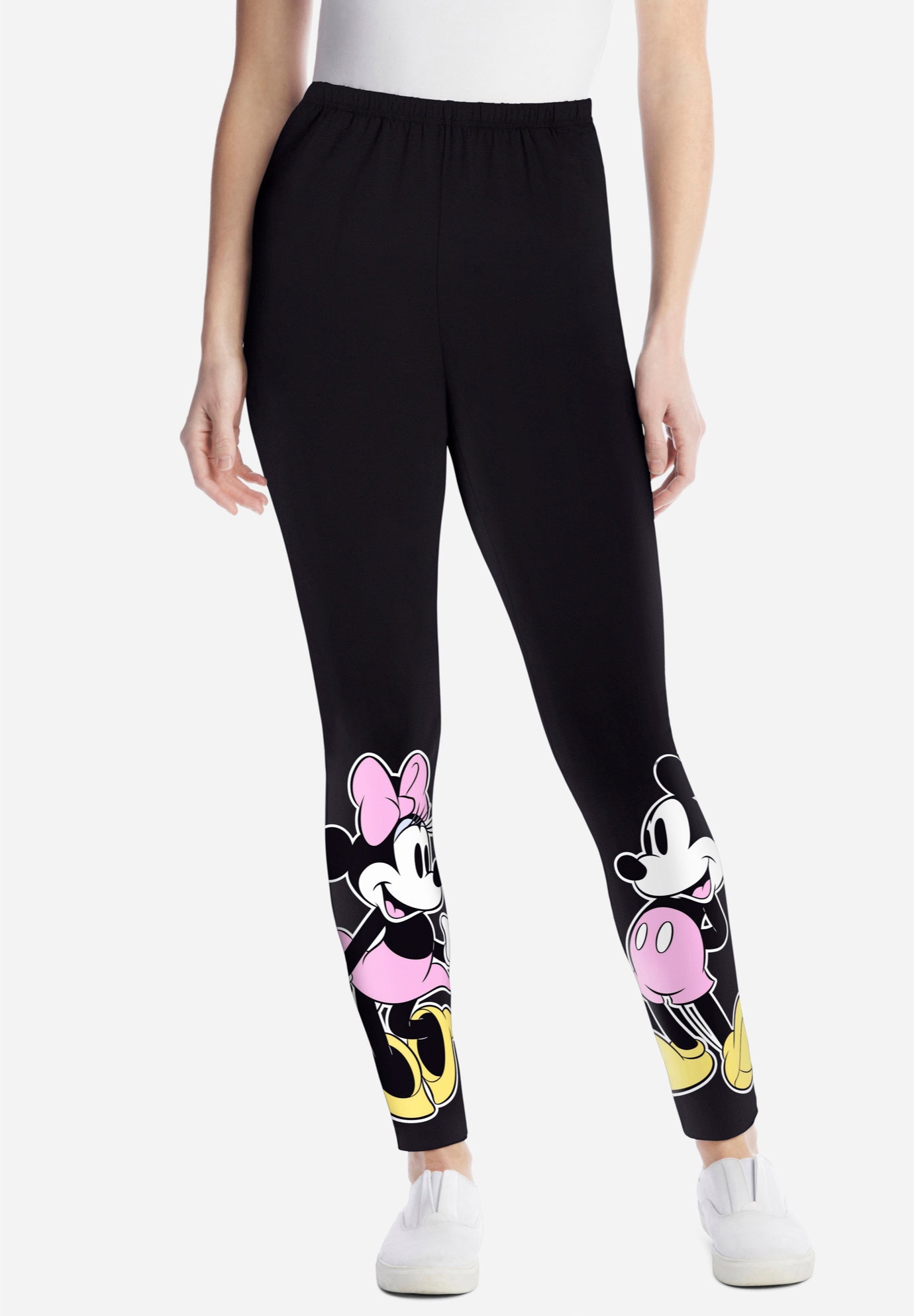 Disney Women s Black Leggings Mickey Mouse and Minnie Mouse Placed Swimsuits For All