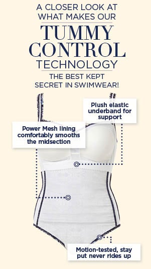 BUILT-IN TUMMY CONTROL SMOOTHS YOUR MIDSECTION FOR THE MOST FLATTERING FIT. SHOP TUMMY CONTROL