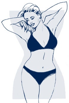 The curviest body type. Hourglasses have wider hips and shoulders, a smaller waist, full rear and thighs and shapely lower legs.