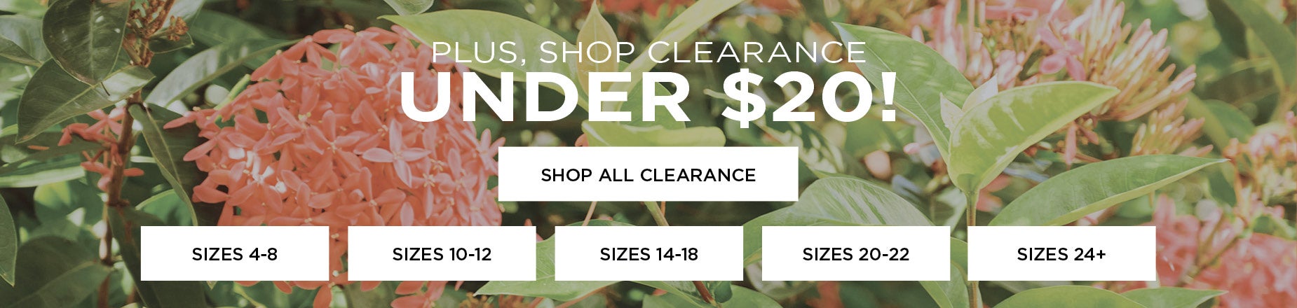 SHOP CLEARANCE UNDER $20