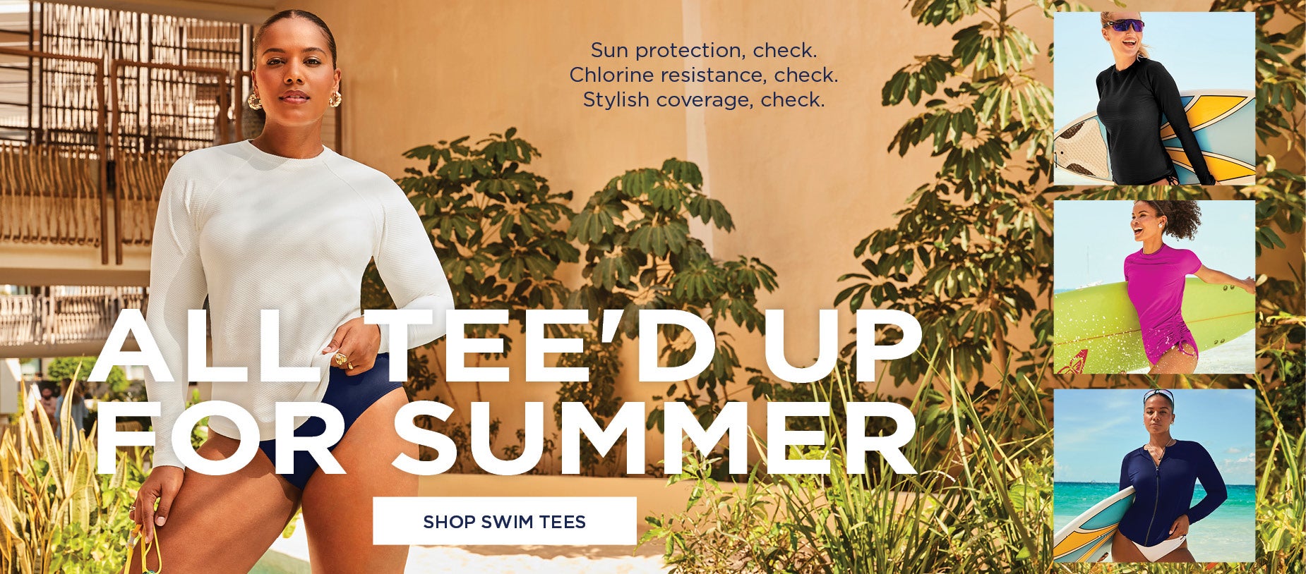 All Tee'd Up For Summer: Sun protection, check. Chlorine resistance, check. Stylish coverage, check.