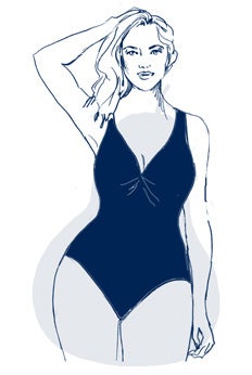 If your figure is fullest through the hips and thighs and narrower through the waistline and shoulders, you are a pear body type.